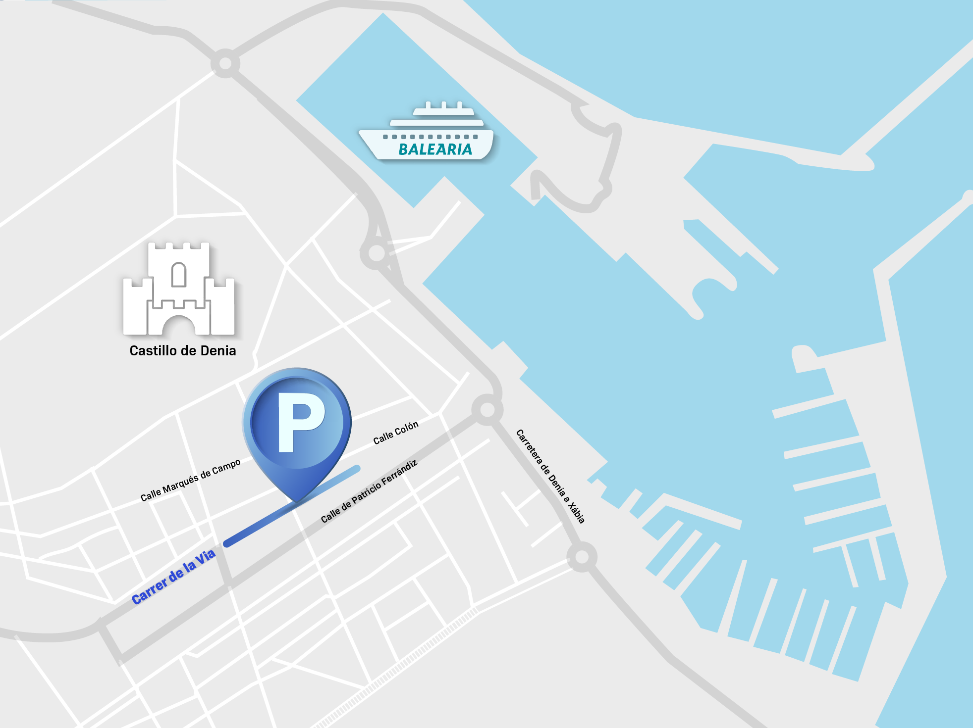 Mapa Parking LA VIA